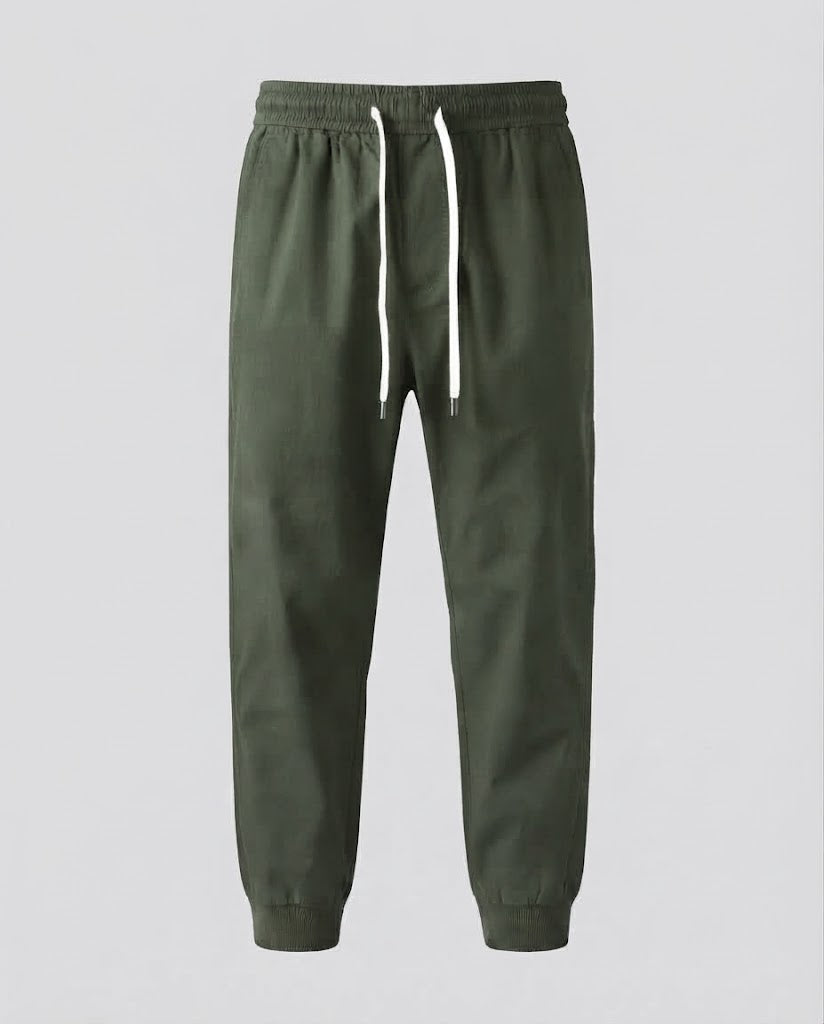 Men's Lightweight Elastic Jogger Pants with Drawstring and Ankled Hem Chichicherry