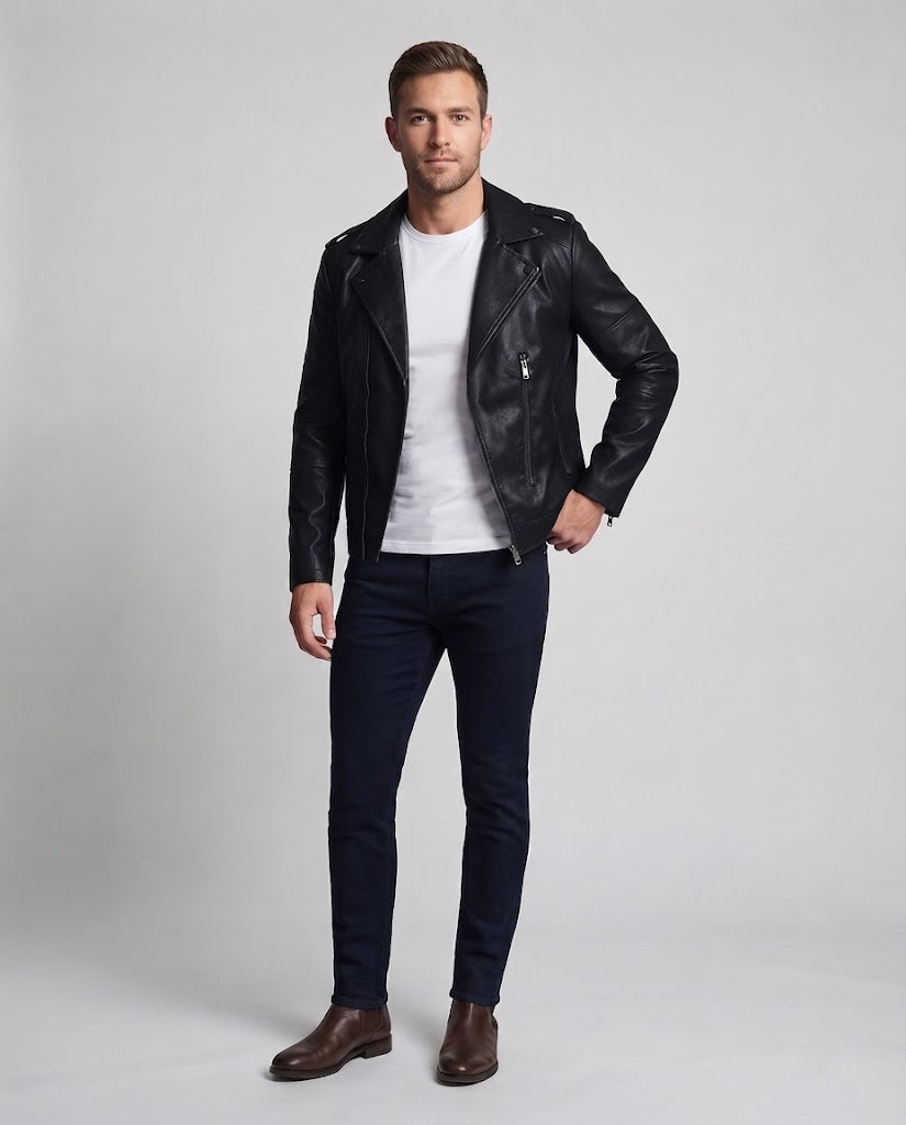 Men's Fashion Biker Jacket Chichicherry