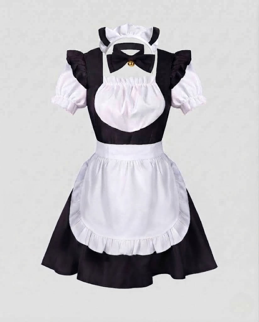 Women playful costume dress with ruffle details and hair accessory Chichicherry
