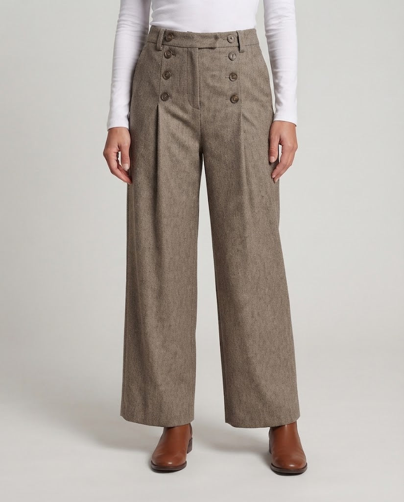 Ladies elegant and comfortable wide-cut fabric trousers Chichicherry