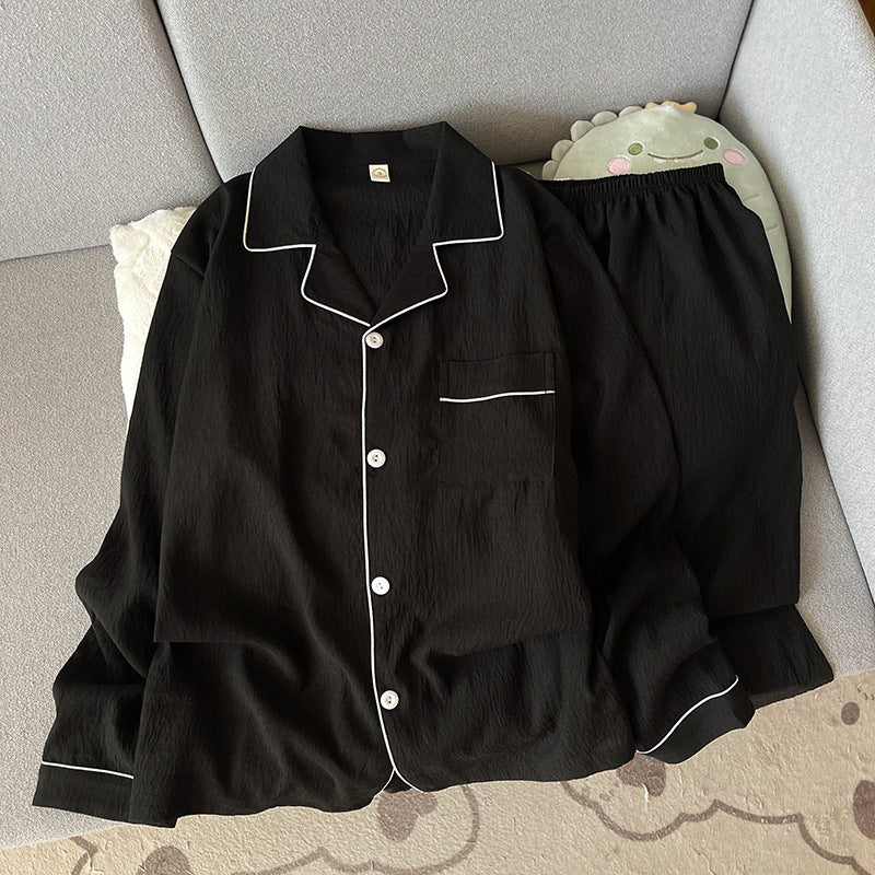 Men's pajama made of soft cotton gauze, plain
