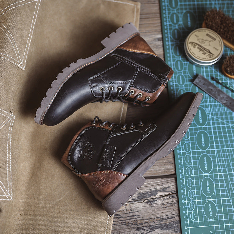 Men's Martin boots, lined, water-repellent, non-slip