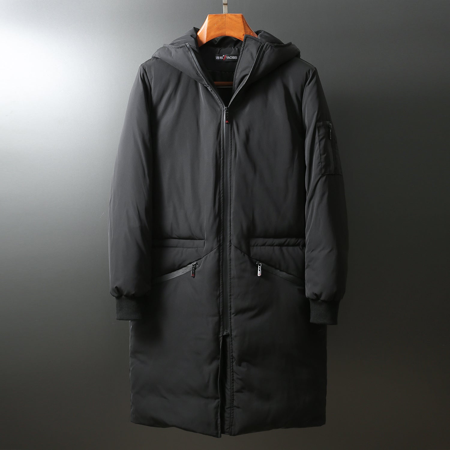 Men's padded long parka with hood and windproof protection Chichicherry
