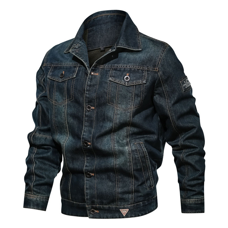 Men's jeans jacket in a modern trucker cut with contrasting seams and chest flap pockets Chichicherry