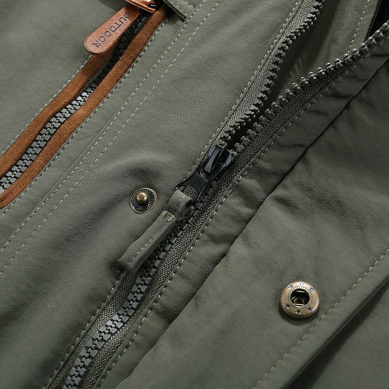Men's padded field parka with teddy lining, hood and multifunction pockets Chichicherry