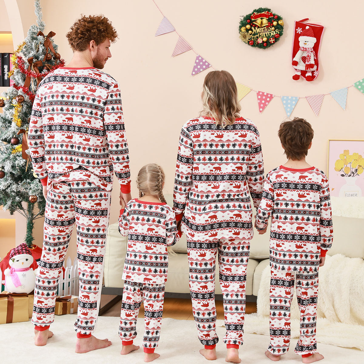 Family Pajama Set with Check Pattern