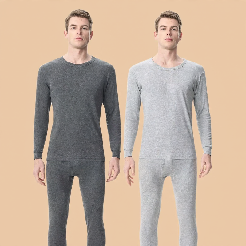 Cotton thermal underwear set for men, 100% cotton