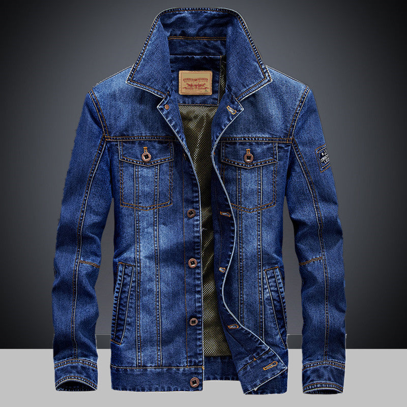 Men's denim jacket with mesh lining and high collar Chichicherry