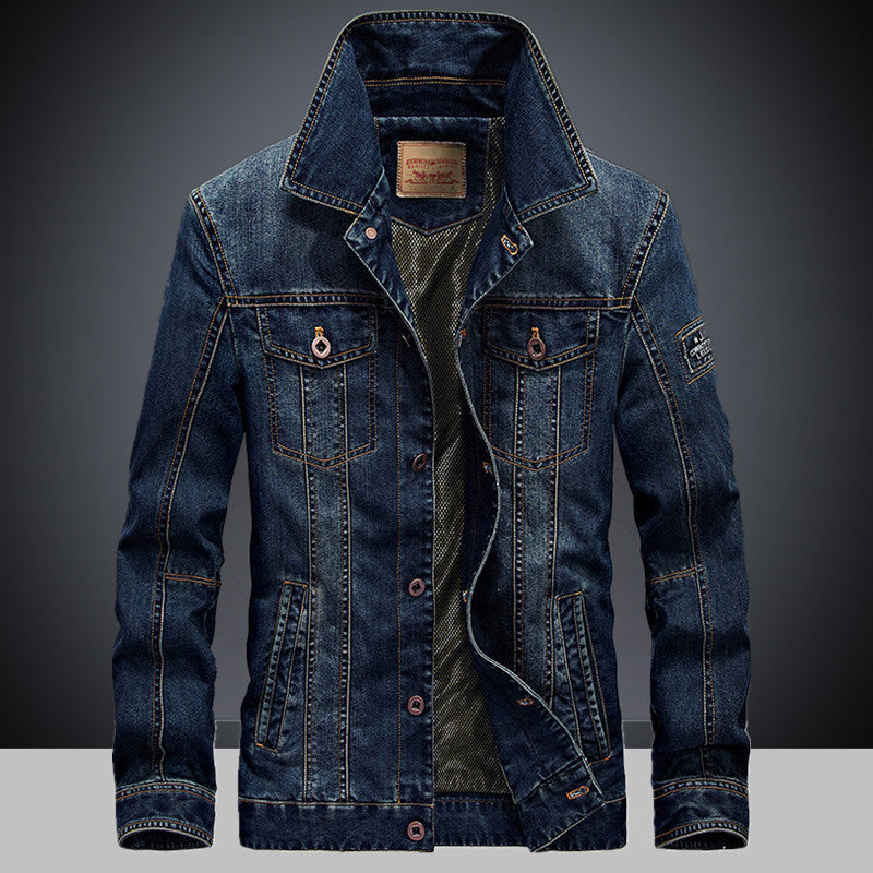 Men's denim jacket with mesh lining and high collar Chichicherry