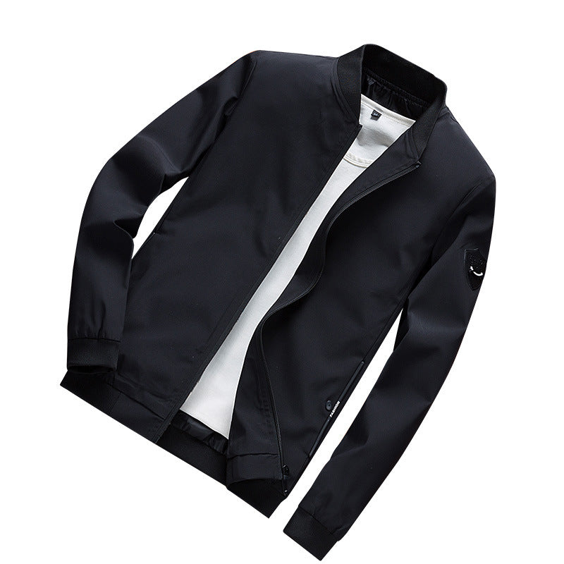 Men's Minimalist Softshell Jacket with Elastic Cuffs and Concealed Zipper Chichicherry