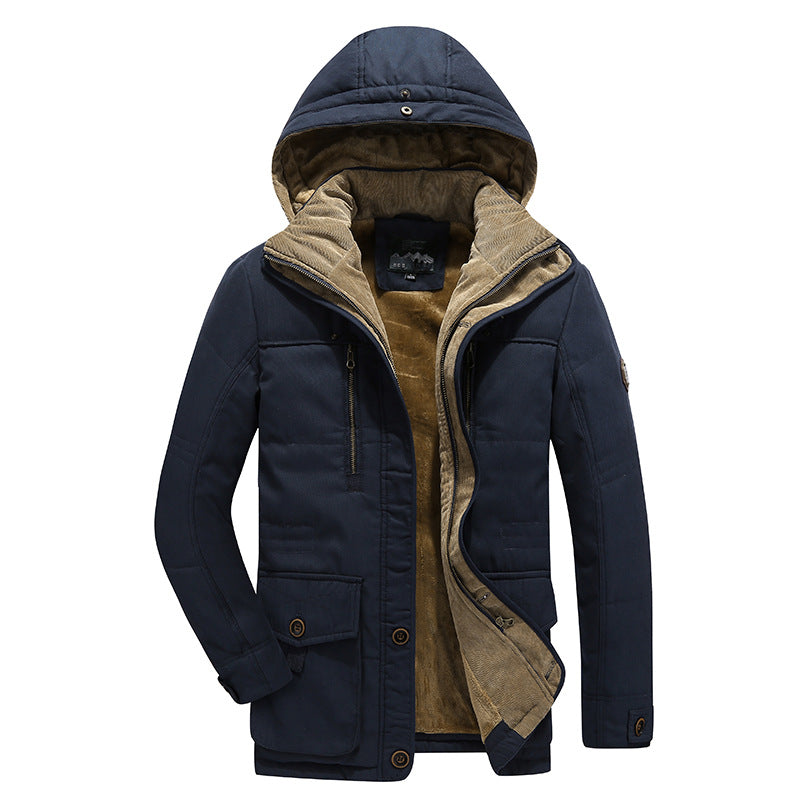 Men's Thermal Field Parka with Removable Hood and Teddy Lining Chichicherry