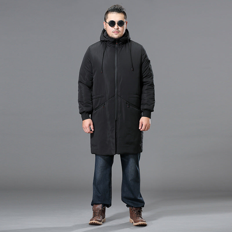 Men's Long Padded Parka with Hood and Concealed Zipper Chichicherry