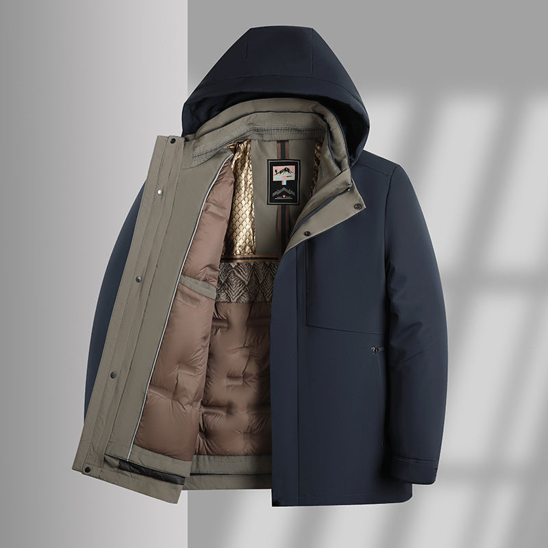 Men's down jacket with removable inner lining