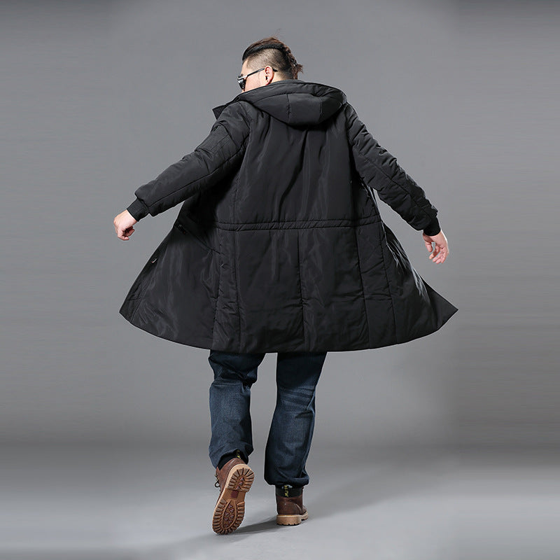 Men's Long Padded Parka with Hood and Concealed Zipper Chichicherry