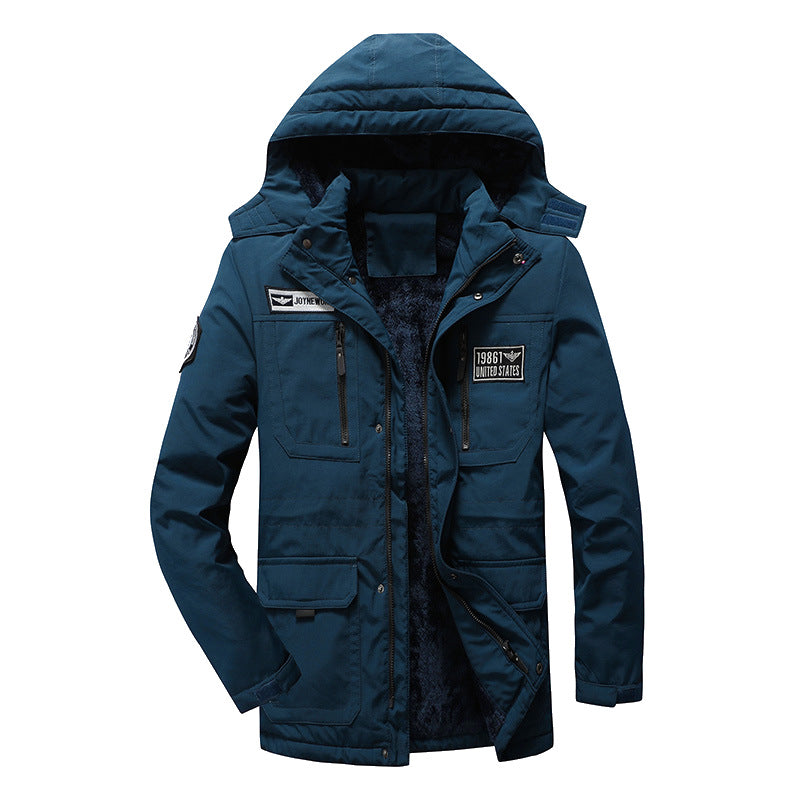 Men's insulated military parka with hood, thermo lining and multifunctional pockets Chichicherry