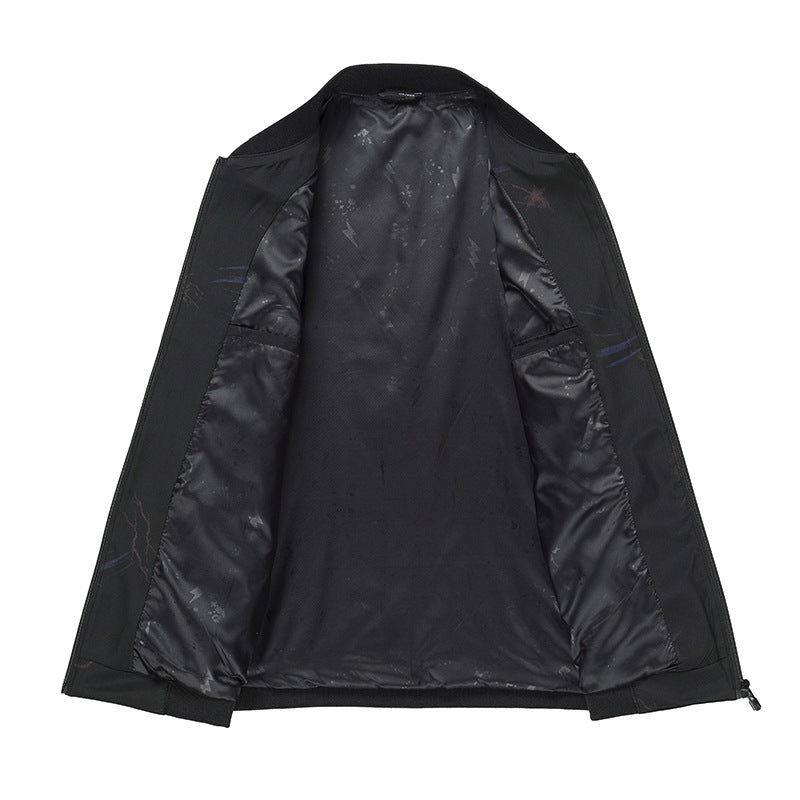 Men's Lightweight Bomber with subtle allover print, water-repellent surface, and zippered pockets Chichicherry