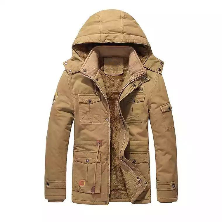 Men's Field Parka with Teddy Lining, Hood and Multi-Purpose Pockets Chichicherry