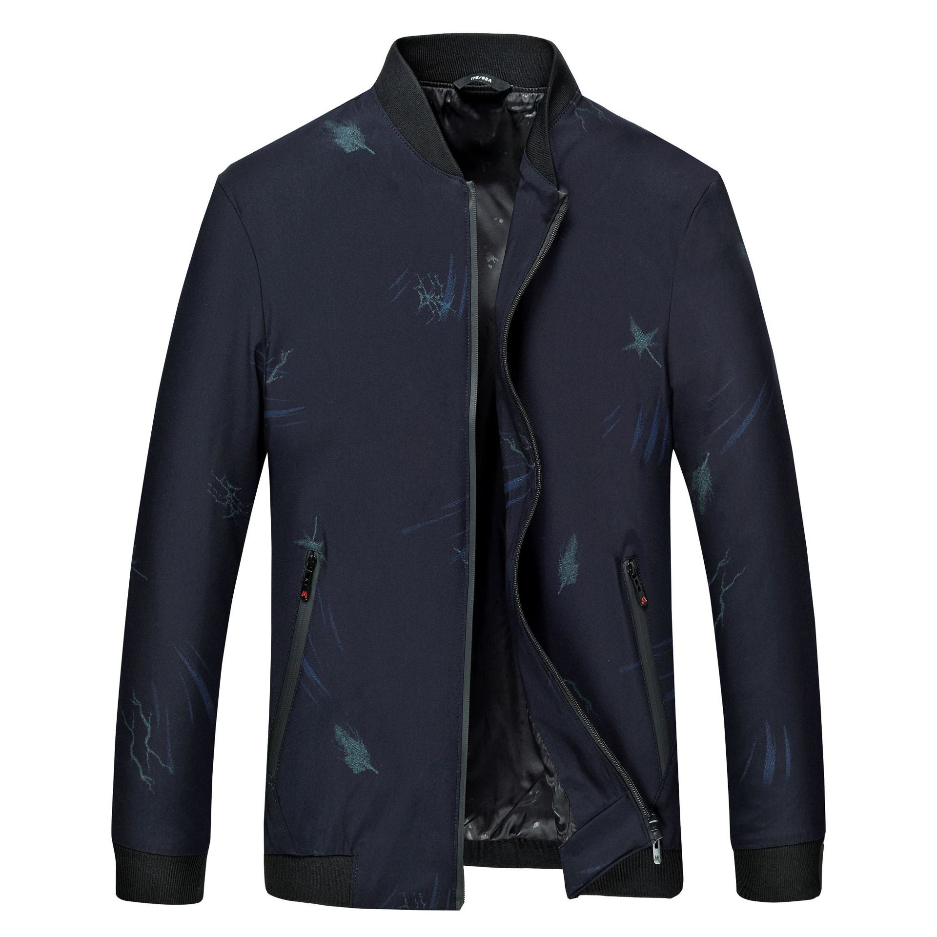 Men's Lightweight Bomber with subtle allover print, water-repellent surface, and zippered pockets Chichicherry