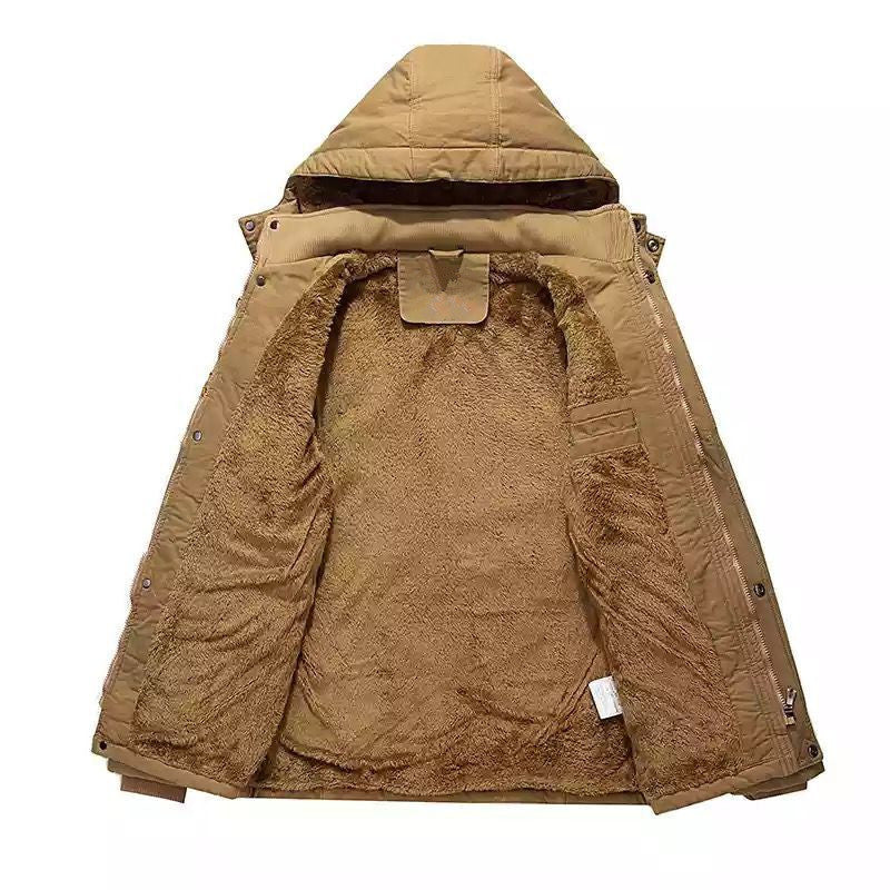 Men's Field Parka with Teddy Lining, Hood and Multi-Purpose Pockets Chichicherry