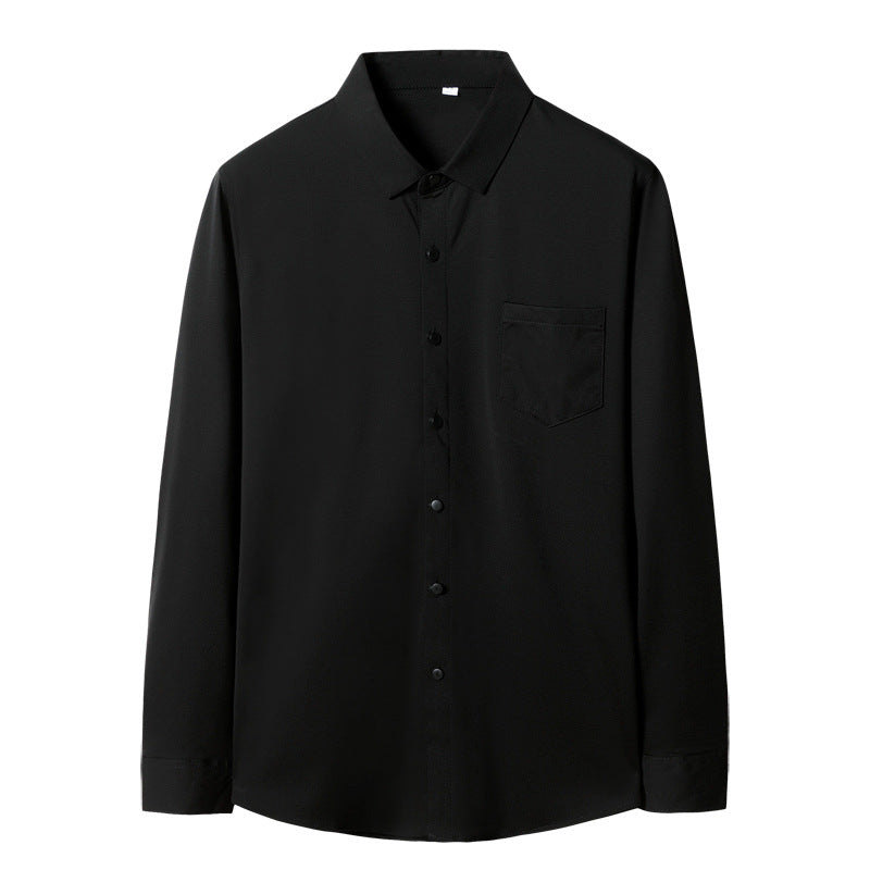 Men's Elegant Long-Sleeved Shirt with Chest Pocket and Kent Collar Chichicherry