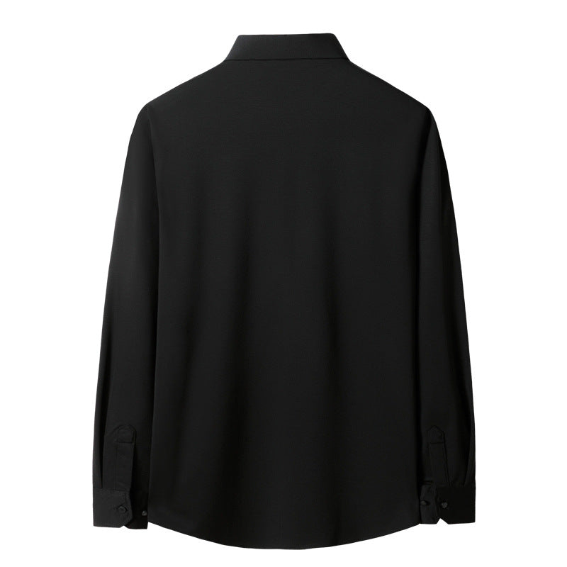 Men's Elegant Long-Sleeved Shirt with Chest Pocket and Kent Collar Chichicherry