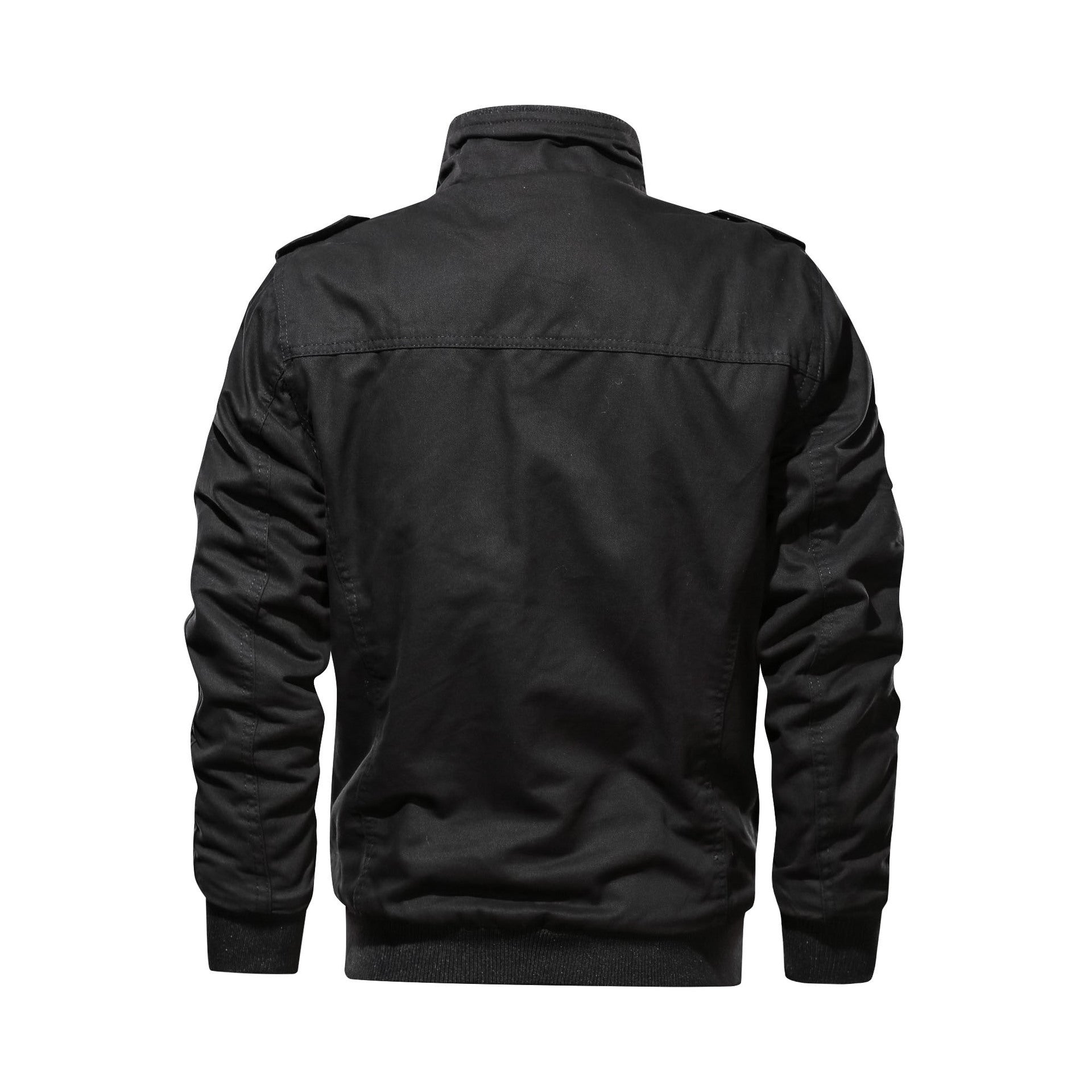 Men's Insulated Military Canvas Jacket with Thermal Lining and Flap Pockets Chichicherry
