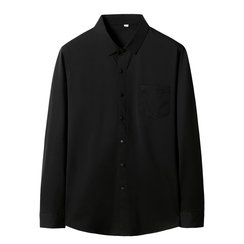 Men's Elegant Long-Sleeved Shirt with Chest Pocket and Kent Collar Chichicherry