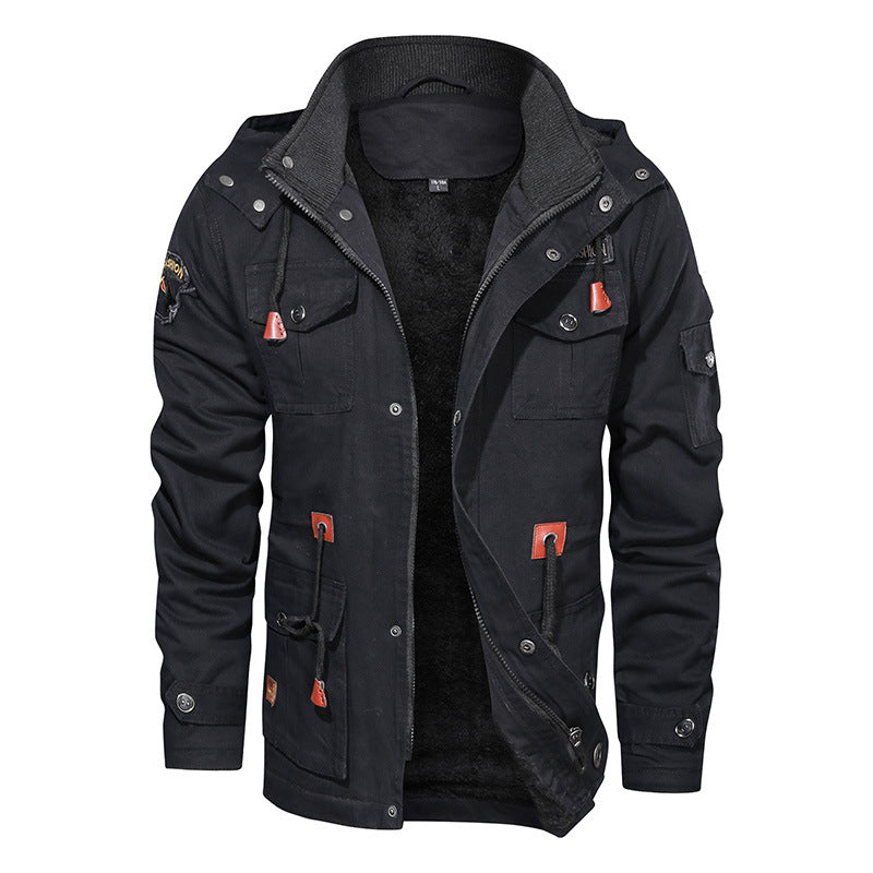 Men's Utility Parka with Teddy Lining and Multiple Pockets Chichicherry