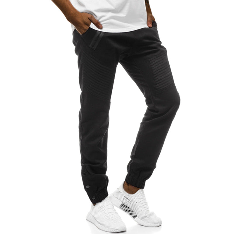 Men's Tech Jogger Pants with Padded Knee Panels, Elastic Drawstring and Snap Cuff Chichicherry