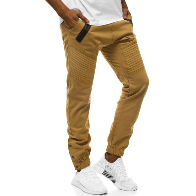 Men's Tech Jogger Pants with Padded Knee Panels, Elastic Drawstring and Snap Cuff Chichicherry