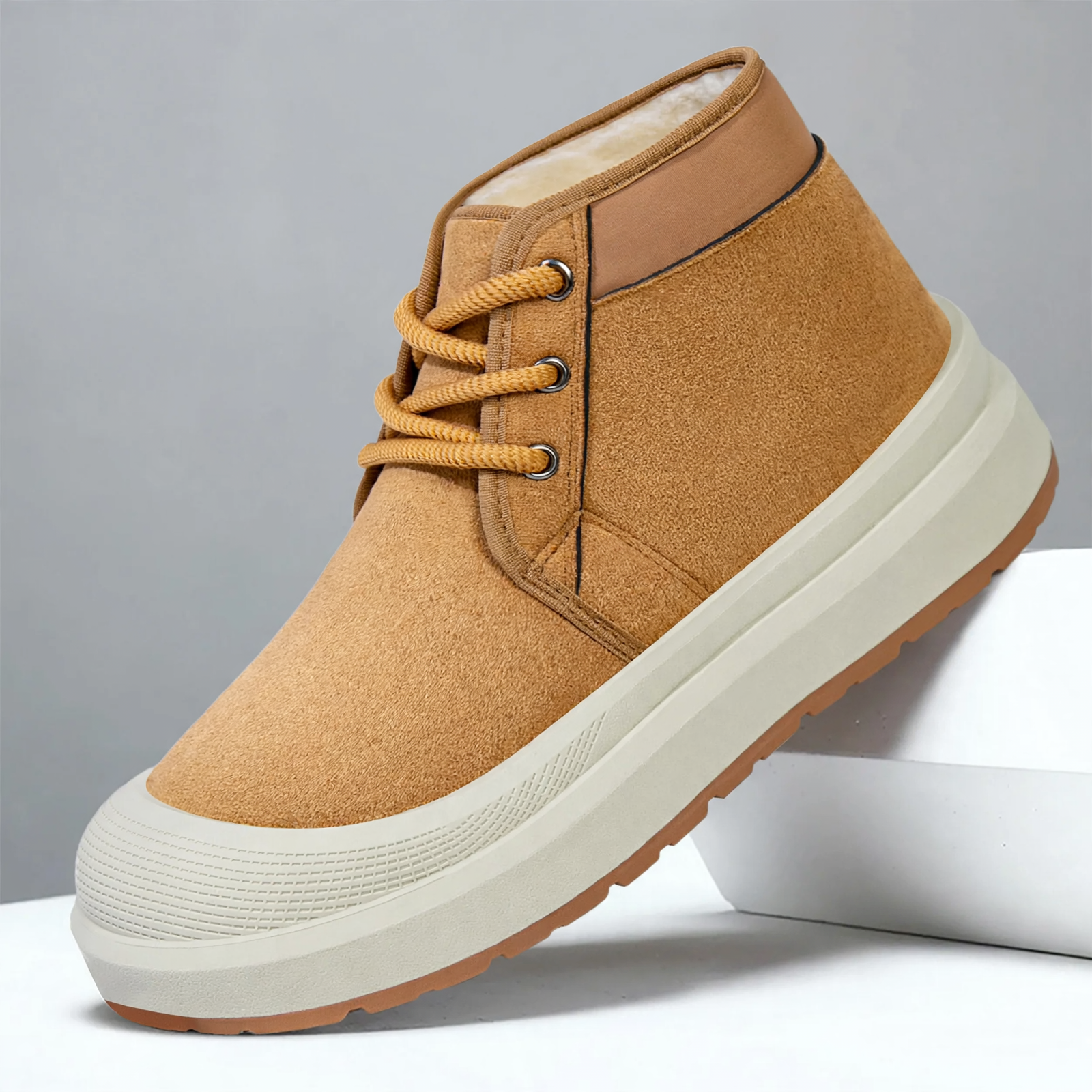 Padded men's winter boots, warm and comfortable