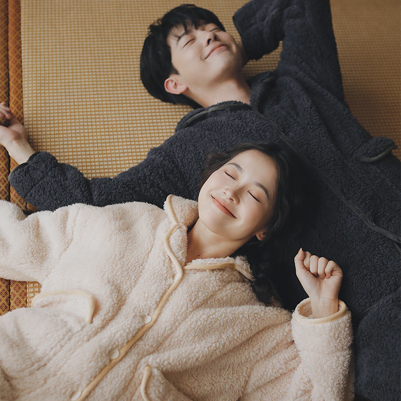 Men's Pajamas, Lamb Fleece Imitation, Winter
