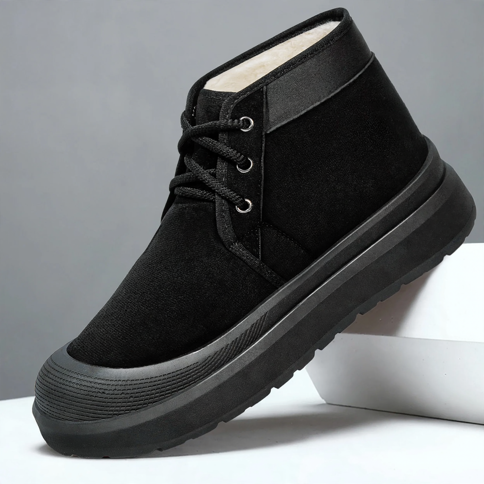 Padded men's winter boots, warm and comfortable