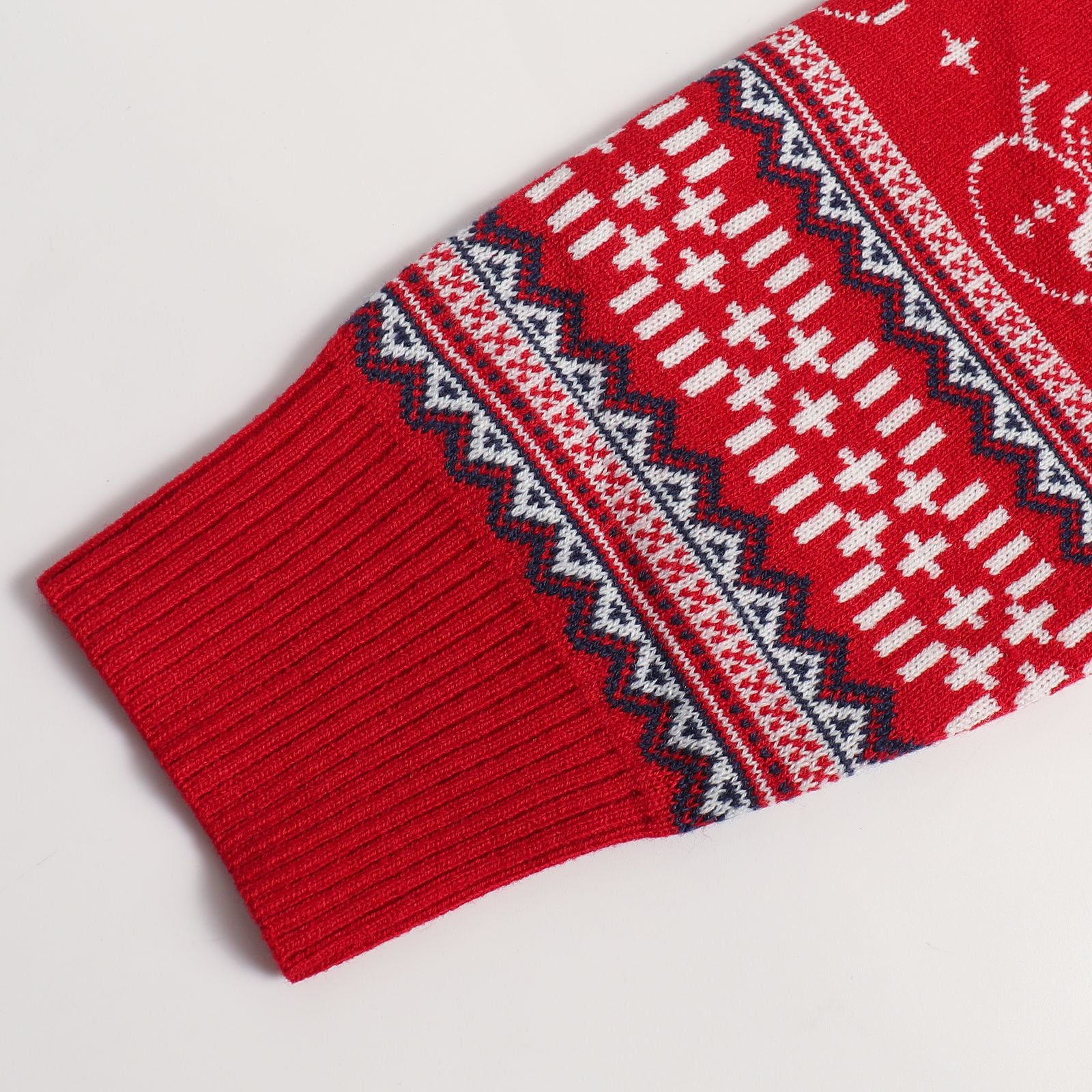 Christmas knitted sweater with reindeer motif