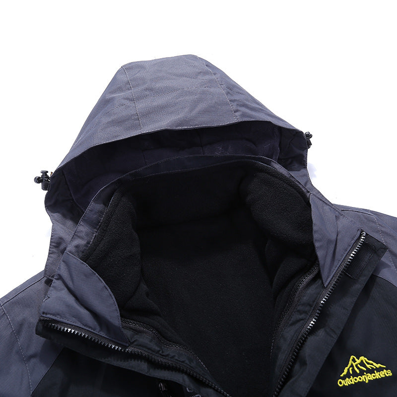 Unisex Waterproof Breathable Outdoor Jacket with Removable Hood and Multi-Function Pockets Chichicherry
