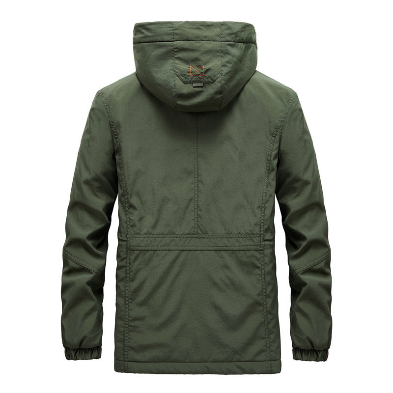 Men's expedition parka with teddy lining, removable hood, and zippered chest pocket Chichicherry