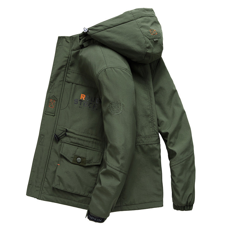 Men's expedition parka with teddy lining, removable hood, and zippered chest pocket Chichicherry