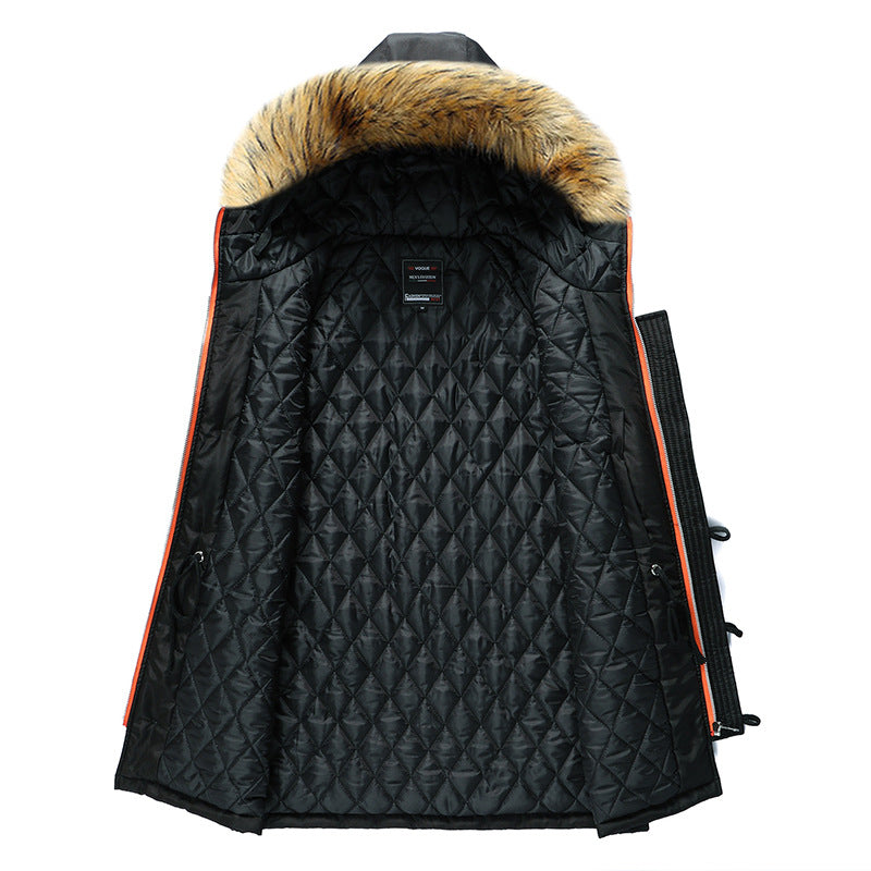 Men's winter parka with removable hood and faux fur trim Chichicherry
