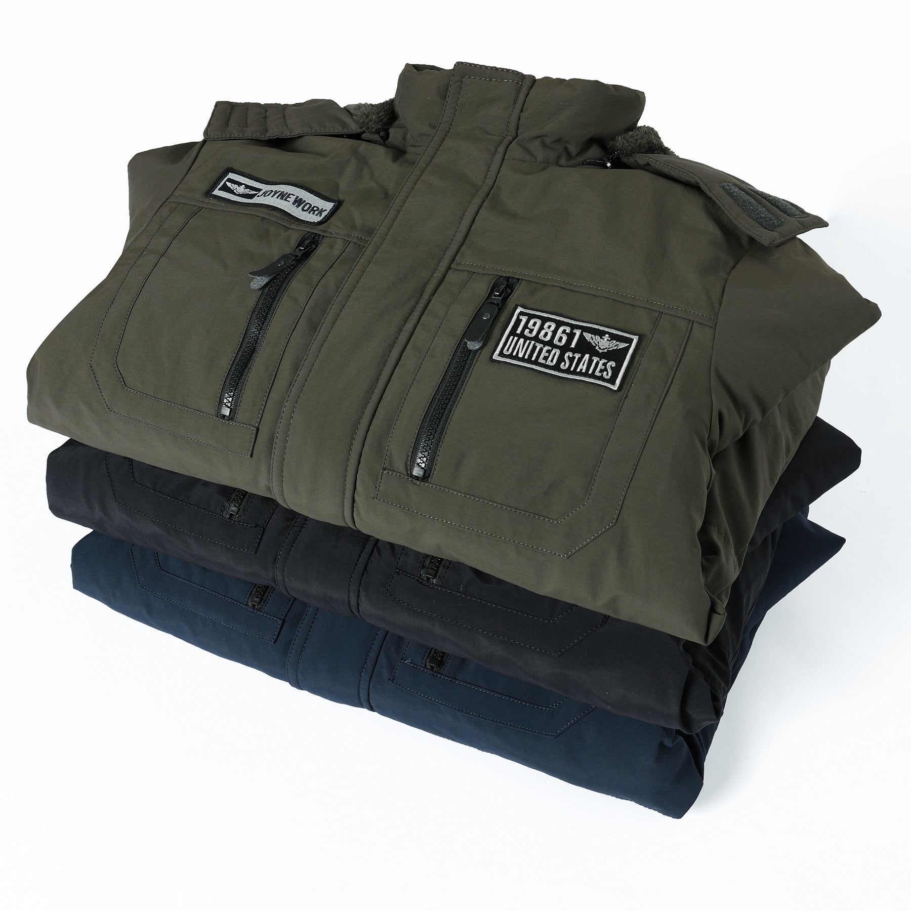 Men's winter parka with removable hood and faux fur trim Chichicherry