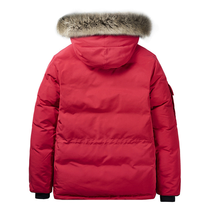 Men's Quilted Winter Parka with Faux Fur Hood and Multiple Pockets Chichicherry