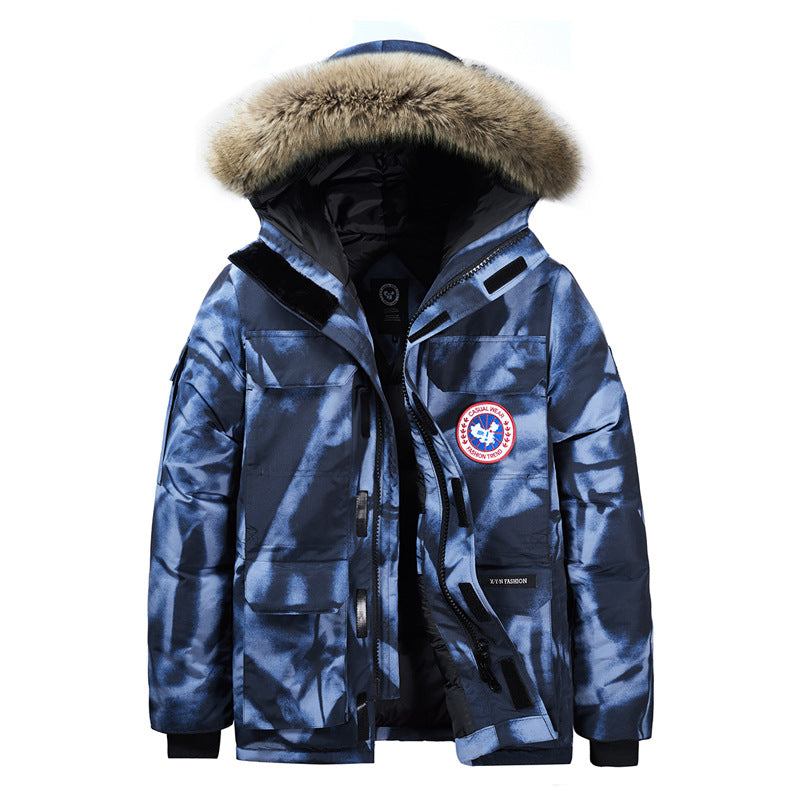 Men's warmer down parka with removable hood and multiple utility pockets Chichicherry