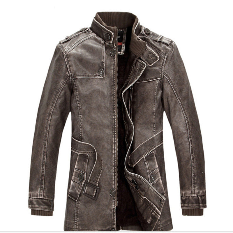 Men's Thermal Denim Parka with Sherpa Lining, High Collar and Multifunctional Pockets Chichicherry