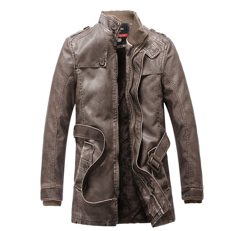 Men's Thermal Denim Parka with Sherpa Lining, High Collar and Multifunctional Pockets Chichicherry
