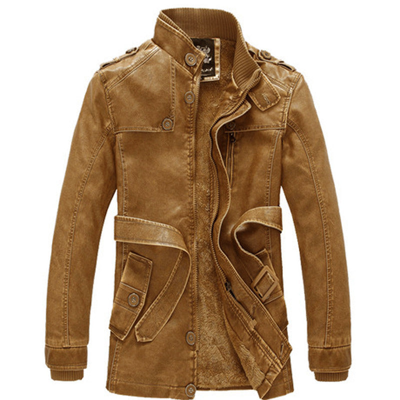 Men's Thermal Denim Parka with Sherpa Lining, High Collar and Multifunctional Pockets Chichicherry