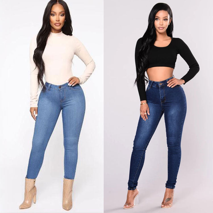 Ladies High-Rise Sculpting Skinny Jeans with Shaping Hip Lift Chichicherry