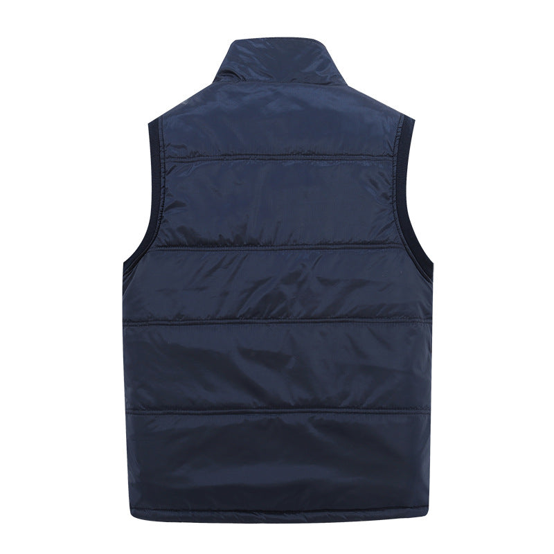 Men's Padded Quilted Vest with Teddy Lining, High Stand Collar and Multi-Pockets Chichicherry