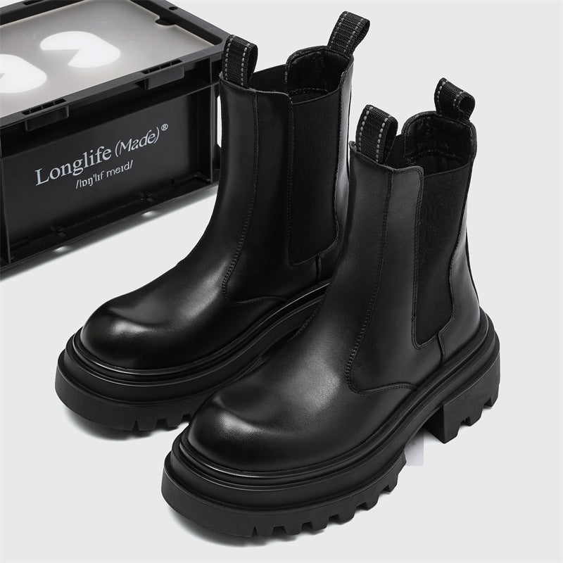 Men's boots with platform, vintage style