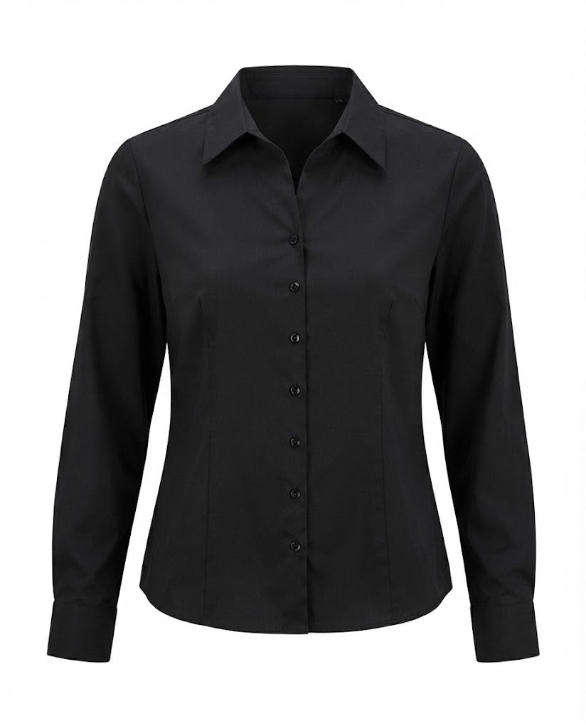 Ladies silk-like blouse with viscose blend and tailored cut Chichicherry
