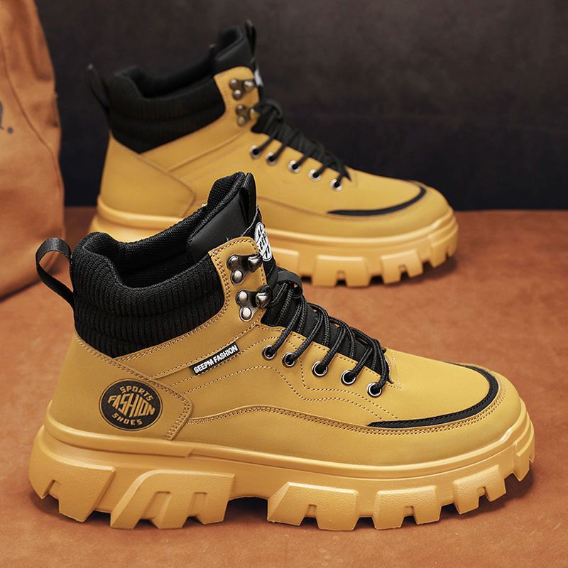 Men's boots in worker style, waterproof