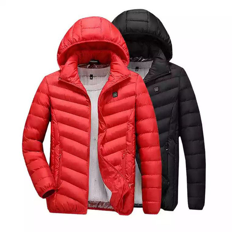 Men's Lightweight Quilted Hooded Jacket with Thermal Lining and Zipper Pockets Chichicherry